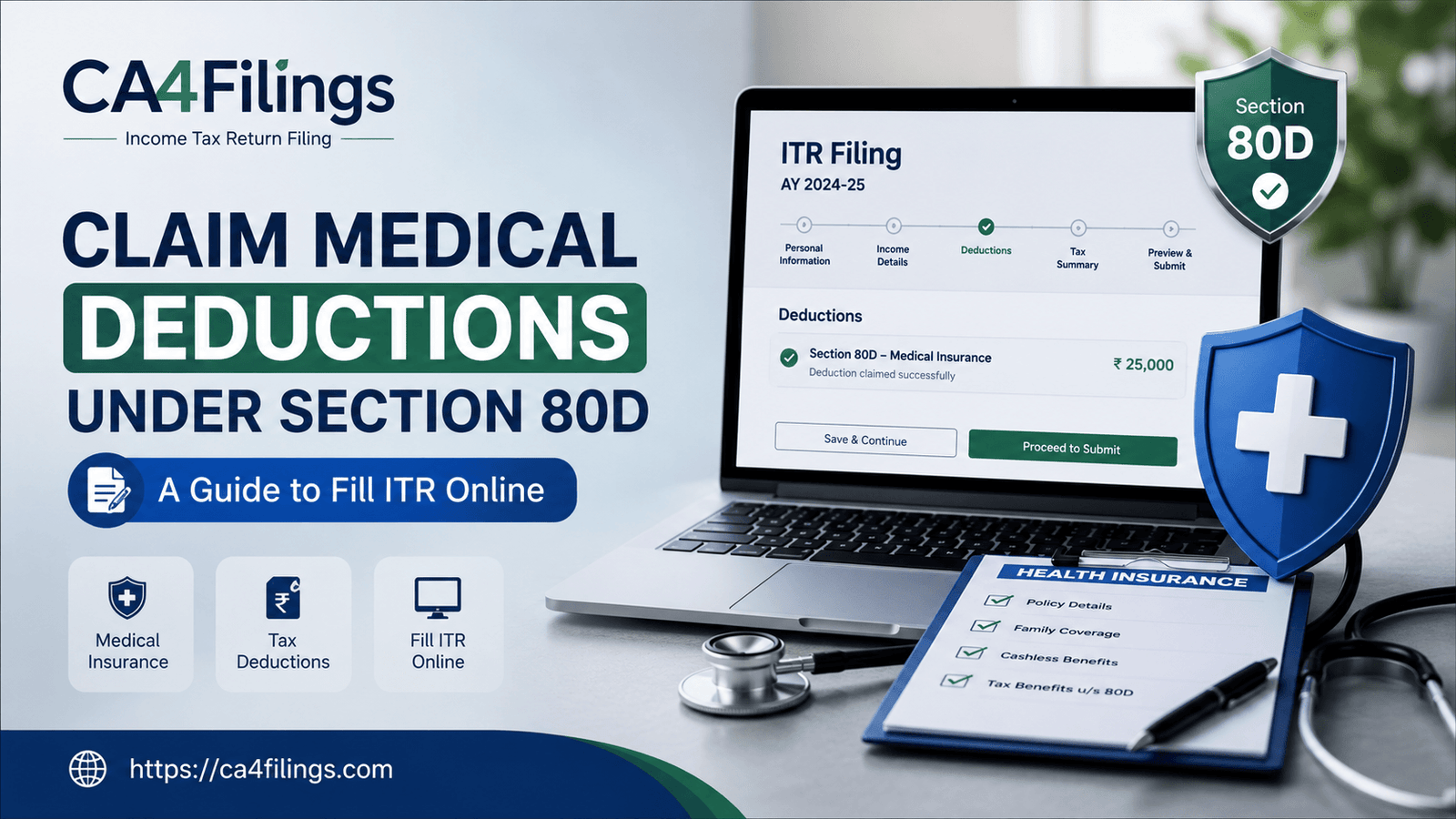 Claiming Medical Insurance Deductions Under Section 80D: A Guide to Fill ITR Online
